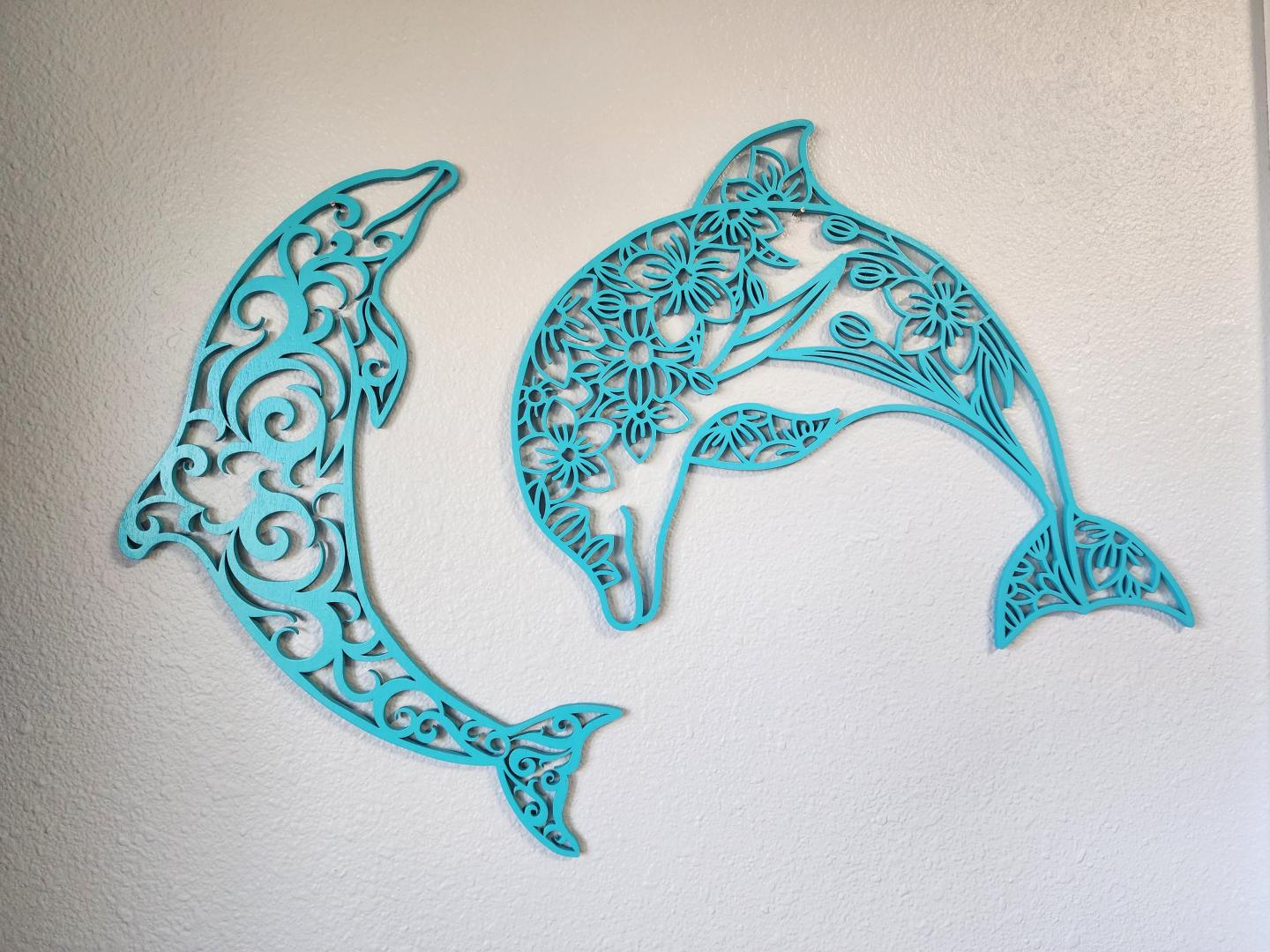 Blue Dolphins Wall Decor Set of 2