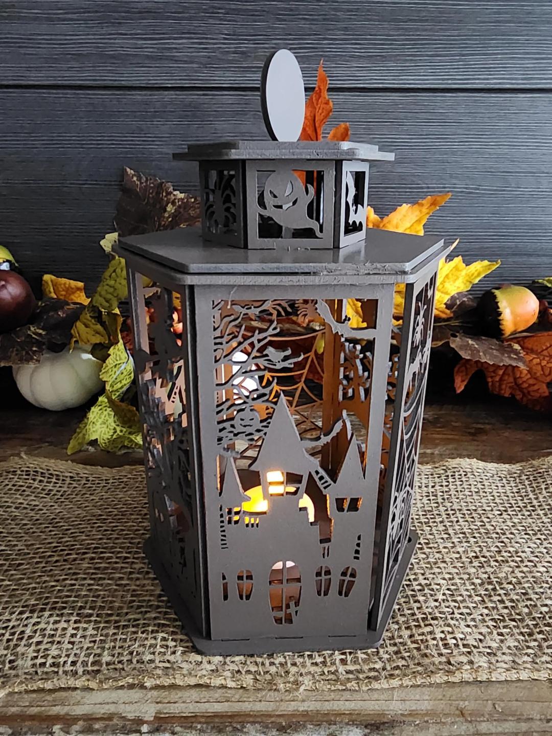 6 Sided Hexagon Halloween Lantern 2 Tier
